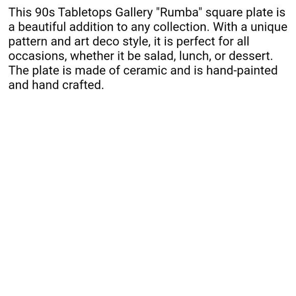 Tabletops Gallery "Rumba" Red Square Salad Plate - Picture 3 of 3